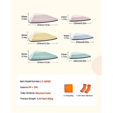 6-PC Non-Slip Balance Stepping Stones with 220 lb Capacity