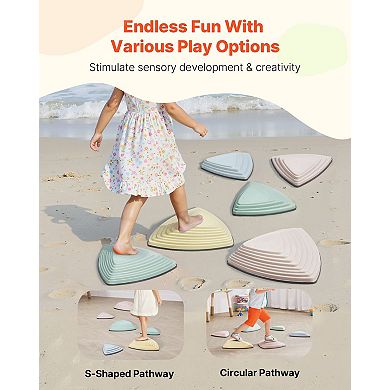 6-PC Non-Slip Balance Stepping Stones with 220 lb Capacity