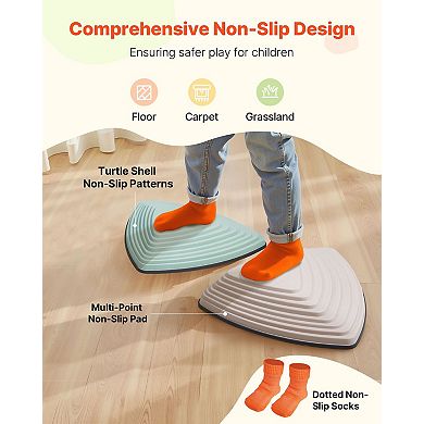 6-PC Non-Slip Balance Stepping Stones with 220 lb Capacity