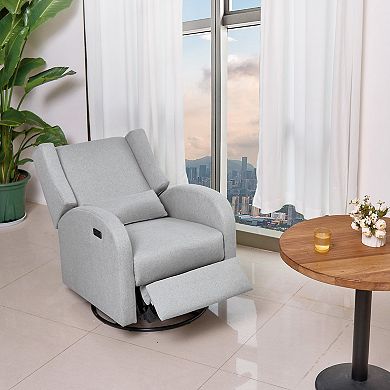 Modern Swivel Glider Recliner Chair with Polyester Upholstery