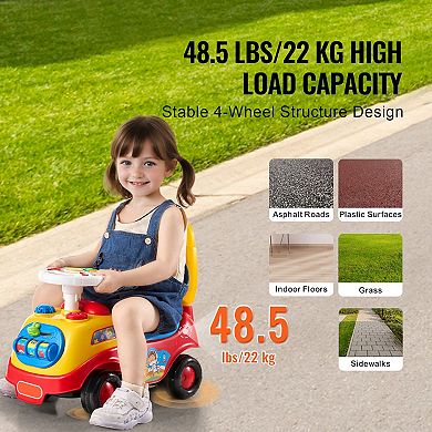 Ride On Push Car with Music & Storage for Toddlers