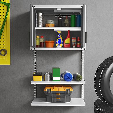 Metal Wall Cabinet with Lock and 3 Adjustable Shelves