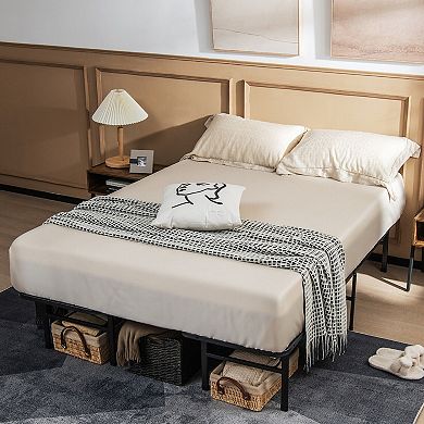 Full Size Folding Steel Platform Bed Frame for Adults and Kids