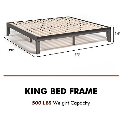 14 Inch King Size Wood Platform Bed Frame