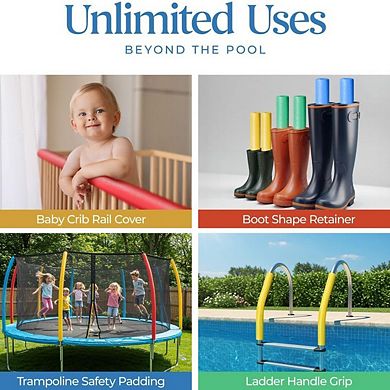 Pool Noodles Foam 12 Pack 48" Rainbow Swim Noodles for Kids & Adults, Floating Aid & Crafts