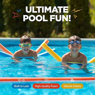 Pool Noodles Foam 12 Pack 48" Rainbow Swim Noodles for Kids & Adults, Floating Aid & Crafts