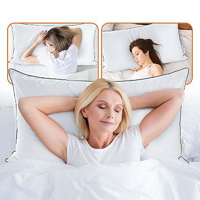 Cheer Collection Set of 2 Adjustable Layer Pillows with Removable Gel Fiber Inserts