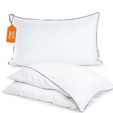 Cheer Collection Set of 2 Adjustable Layer Pillows with Removable Gel Fiber Inserts
