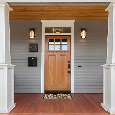 Kate Aurora Ironwork Scroll Designed Coir Bristled Outdoor All Season Welcome Mat With Rubber Trim