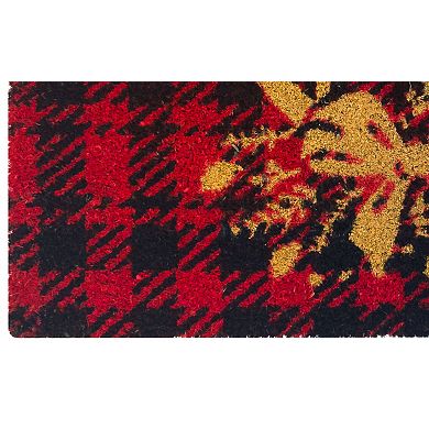 Kate Aurora Christmas Reindeer Bristled Outdoor Welcome Mat