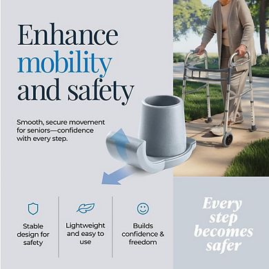 Walker Ski Glides 4 Pack Durable Non-Scratch Walker Accessories for Smooth Mobility