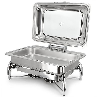9.5 Quart Stainless Steel Rectangle Chafing Dish/Food Warmer/Buffet Server Serving Trays