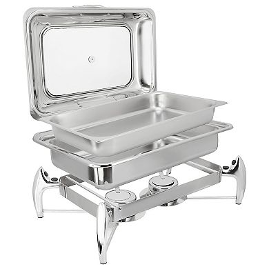 9.5 Quart Stainless Steel Rectangle Chafing Dish/Food Warmer/Buffet Server Serving Trays