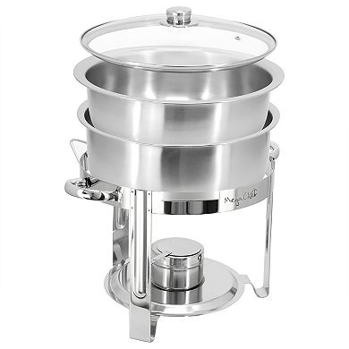 7.9 Quart Round Stainless Steel Professional Chafing Dish/Food Warmer/Buffet Server Serving Trays