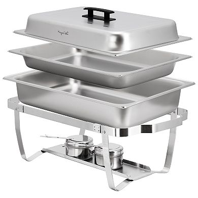 9.5 Quart Foldable Stainless Steel Professional Chafing Dish/Food Warmer/Buffet Server Serving Trays