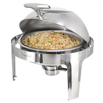 6.3-qt Stainless Steel Dome Roll Top Chafing Dish/Food Warmer/Buffet Serving Dish with Window