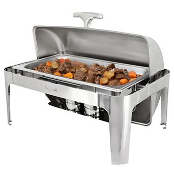 9.5-qt Oblong Roll Top Stainless Steel Chafing Dish/Food Warmer/Buffet Server Serving Trays