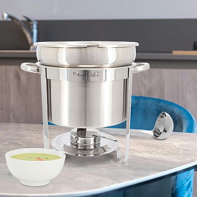 7.4 Quart Round Stainless Steel Soup Chafing Dish/Food Warmer/Buffet Server Serving Trays