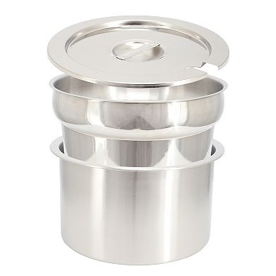 7.4 Quart Round Stainless Steel Soup Chafing Dish/Food Warmer/Buffet Server Serving Trays