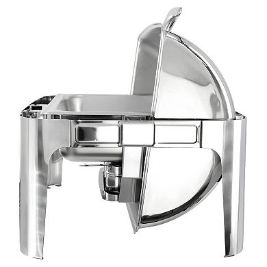 9.5 Quart Oblong Roll Top Stainless Steel Chafing Dish/Food Warmer/Buffet Server with Window