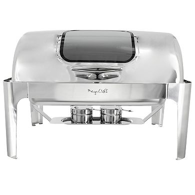 9.5 Quart Oblong Roll Top Stainless Steel Chafing Dish/Food Warmer/Buffet Server with Window