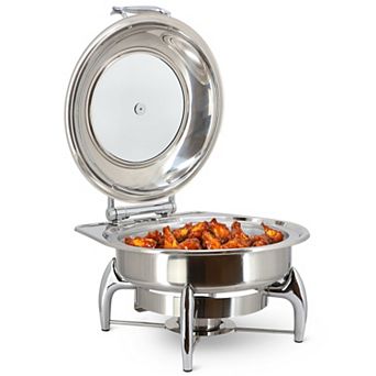 6.3-qt Stainless Steel Round Professional Chafing Dish/Food Warmer/Buffet Server Serving Dish