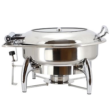 6.3 Quart Stainless Steel Round Professional Chafing Dish/Food Warmer/Buffet Server Serving Dish