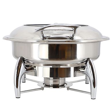 6.3 Quart Stainless Steel Round Professional Chafing Dish/Food Warmer/Buffet Server Serving Dish