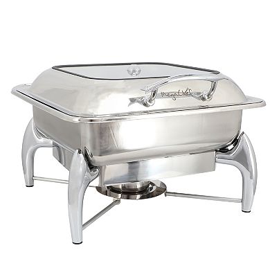 6 Liter Stainless Steel Rectangle Professional Chafing Dish/Food Warmer/Buffet Server Serving Dish