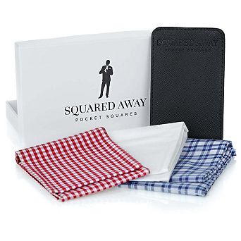 Executive Pocket Square Set with Magnetic Holder