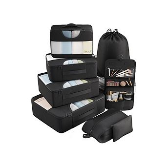 SET-OF-8 TRAVEL TOILETRY BAGS