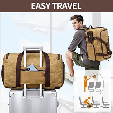 TRAVEL DUFFLE BAG WITH SHOE COMPARTMENT
