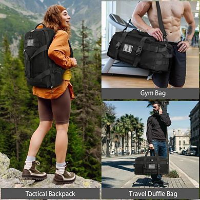 TACTICAL TRAVEL BAG WITH SHOE COMPARTMENT