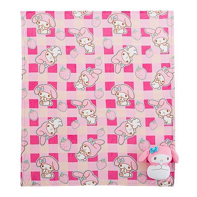 Sanrio Me Myself Melody Silk Touch Throw Blanket, 50×60 inches and 11 inch Plush Set