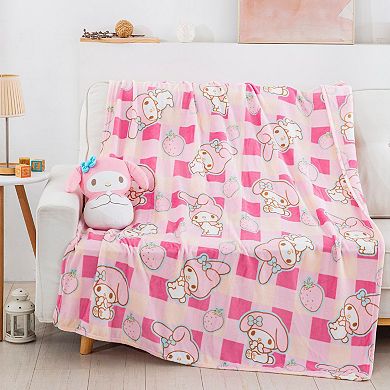 Sanrio Me Myself Melody Silk Touch Throw Blanket, 50×60 inches and 11 inch Plush Set