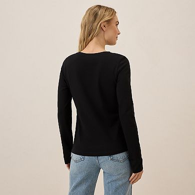 Organic Luxe Stretch Jersey Slim Long Sleeve Tee