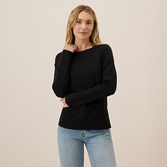 Organic Luxe Stretch Jersey Slim Long Sleeve Tee