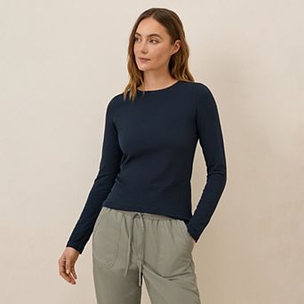 Organic Luxe Stretch Jersey Slim Long Sleeve Tee