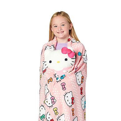 Hello Kitty Bowtastic Hello Silk Touch Throw Blanket, 50×60 inches and 11 inch Plush Set