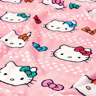 Hello Kitty Bowtastic Hello Silk Touch Throw Blanket, 50×60 inches and 11 inch Plush Set