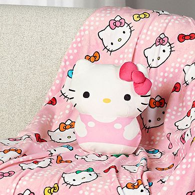 Hello Kitty Bowtastic Hello Silk Touch Throw Blanket, 50×60 inches and 11 inch Plush Set