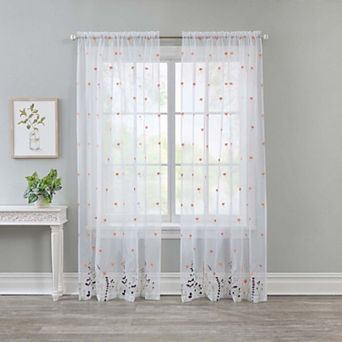 BrylaneHome Allover Embroidered Voile Panel