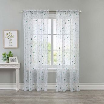 BrylaneHome Allover Embroidered Voile Panel