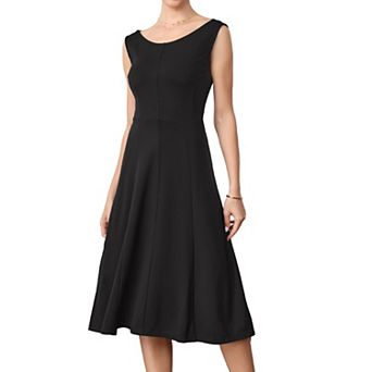 A-line Midi Dress for Women's Sleeveless Work Office Dress