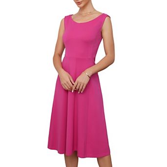 A-line Midi Dress for Women's Sleeveless Work Office Dress
