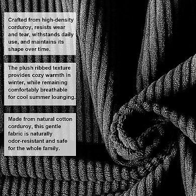 Corduroy Sleeper Sofa Bed with High-Density Foam - Fixed Frame Convertible Sofa for Living Room