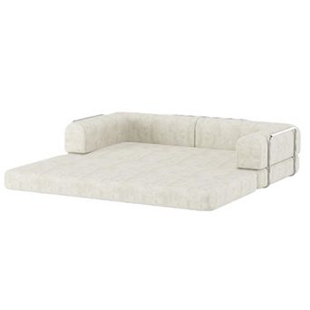 Corduroy Sleeper Sofa Bed with High-Density Foam - Fixed Frame Convertible Sofa for Living Room