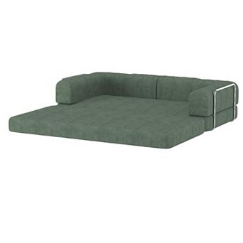 Corduroy Sleeper Sofa Bed with High-Density Foam - Fixed Frame Convertible Sofa for Living Room