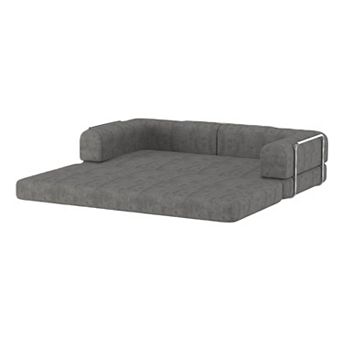 Corduroy Sleeper Sofa Bed with High-Density Foam - Fixed Frame Convertible Sofa for Living Room