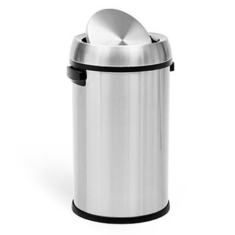 Garvee 65L Rotating Lid Trash Can Anti-Fingerprint Stainless Steel for Outdoor Home Office